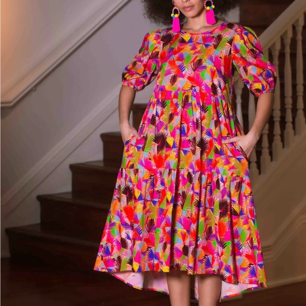 Vibrant Multicolor Patterned Dress